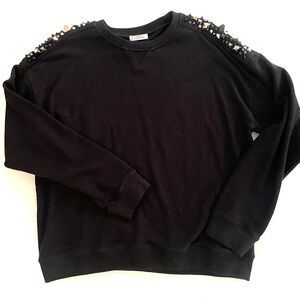 VERSACE black studded sweater. Size medium.
